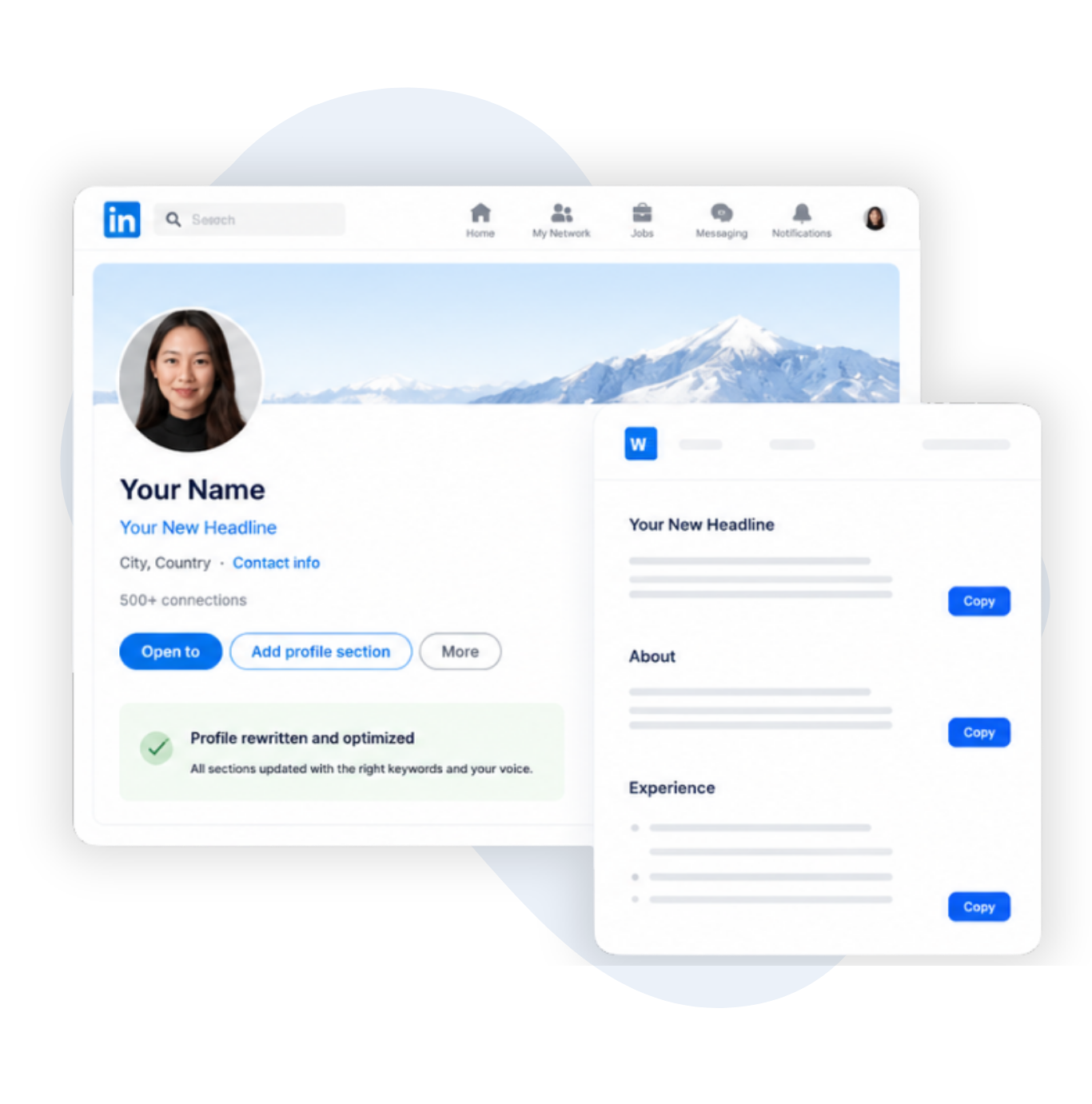 LinkedIn profile rewritten by Standout
